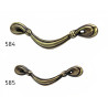 Puxador rústico, asa laço Sofima 584, zamak bronze, 2 furos distância 96, C.125 x A.15 mm