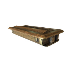 Puxador rústico, concha rectangular SM 654, zamak bronze, 2 furos distância 96, C.107 x L.51 x A.19 mm