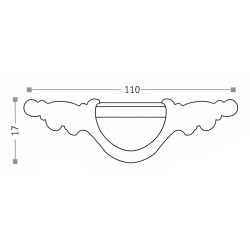 Puxador rústico, espelho asa argola Sofima 144, zamak niquelado preto, C.110 x A.17 mm