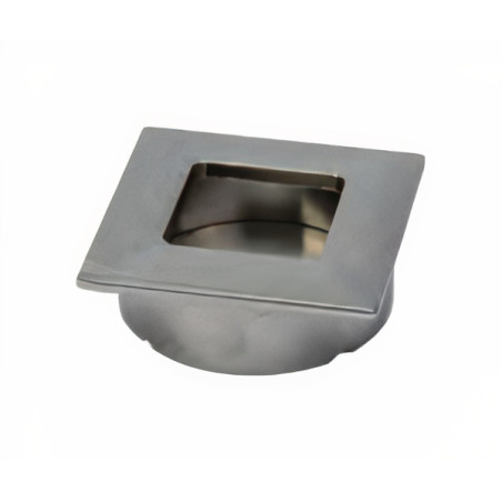 Puxador atual, concha quadrada embutir Sofima 1212, zamak bronze, 2 furos distância 32, C.42 x L.42 x A.15,1 mm