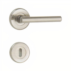 Puxador 2 espelhos redondos c/manete redonda Sofima 824, latão bronze, P.57 x L.108 x Ø.52 mm