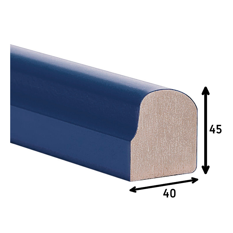 Perfil moldura 4540/P201, MDF revestido a folha de mogno, A.45 x L.40 x C.3660 mm