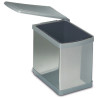 Balde lixo p/cozinha Gollinucci 201ix, tampa c/abertura aut., inox cinza metaliz., 16 lts, L.230 x P.353 x A.333, MOD.MÍN.500 mm