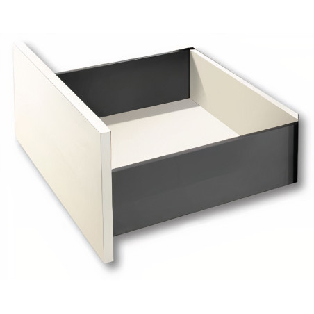 Lateral de gaveta c/amortecedor Vision Top Slim/fina Box, silenciosa, extração total, suporta 40 kg, antracite, A.121 x C.500 mm