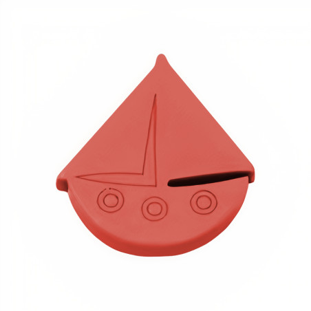 Puxador criança, barco Nesu 604RJ, metacrilato vermelho, 41 x 43 mm