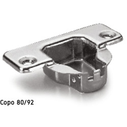 Dobradiça curva 17 com clic DANCO F50069/97C44, braço em aço niquelado, copo Ø.35 furação 52 buchas 10 mm, abertura 110º