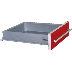 Gaveta em plástico (poliestireno) JUYPAL UNIVERSAL CLASSIC 52511, com corrediça, cinza, A.90, MOD.500 mm