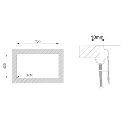Lava louça RODI UNA 75, duas pias sem escorredor, inox polido, aplicação inferior, superior ou á face, 740 x 440, MOD.800 mm