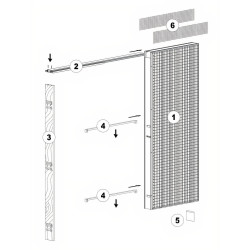 Caixilho SCRIGNO SCRIGNOtech ST3414 p/porta de correr, p/parede alvenaria EXT.105 x INT.70, L.900 x H.2020 mm