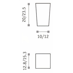 Puxador atual, quadrado rectangular Sofima 770, zamak lacado preto, 1 furo, E.10 x A.20 x 12,8 x 12,8 mm