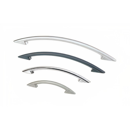 Puxador atual, asa ponte Sofima 744, zamak cromado mate, 2 furos distância 96, E.9 x A.20 x C.132 mm
