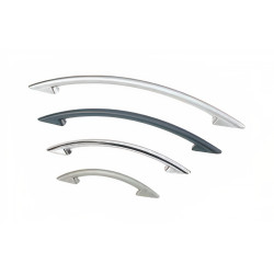 Puxador atual, asa ponte Sofima 745, zamak niquelado mate, 2 furos distância 64, E.8 x A.17 x C.94 mm