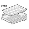 Gaveta em plástico (poliestireno) JUYPAL UNIVERSAL PLUS dupla 52350, sem corrediça, cinza, A.90, MOD.350 mm
