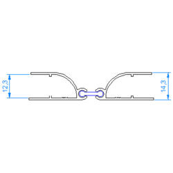 Canto flexível para rodapé cozinha 145, alumínio, exterior/interior, branco lacado
