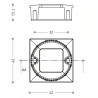 Puxador atual, concha quadrada embutir Sofima 1212, zamak níquel escovado, 2 furos distância 32, C.42 x L.42 x A.15,1 mm