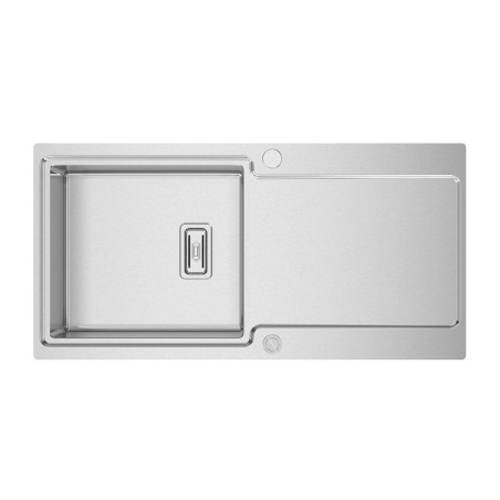 Lava louça RODI EVO 105, uma pia lateral reversível, inox escovado, aplicação superior ou á face, 1000 x 500, MOD.600 mm
