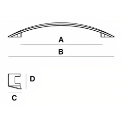 Puxador atual, asa ponte SCH 815.192.58, zamak níquel satinado, 2 furos distância 192, L.32 x A.38 x C.256 mm (cor dá p/mudar)