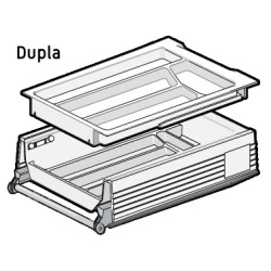 Gaveta em plástico (poliestireno) JUYPAL UNIVERSAL CLASSIC 52611, com corrediça, cinza, A.90, MOD.600 mm
