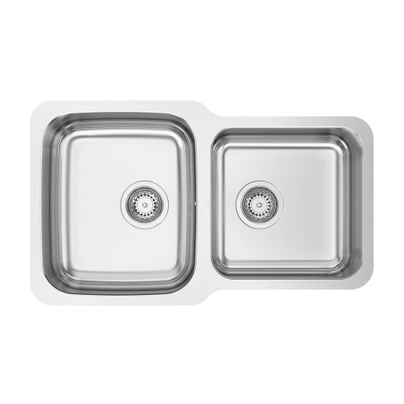 Lava louça RODI DUO 90R, duas pias sem escorredor reversível, inox polido, aplicação inferior, 755 x 450, MOD.800 mm