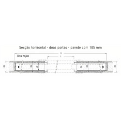 Caixilho SCRIGNO SCRIGNOtech ST3414 p/porta de correr, p/parede alvenaria EXT.105 x INT.70, L.900 x H.2020 mm