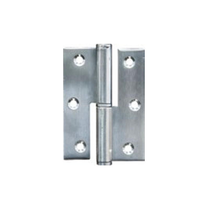 Dobradiça meio balanço P5 para porta, inox, 3,5", 90 x 65 x 2,5 mm, esquerda