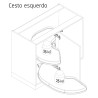 Conjunto 2 cestos direito para estrutura VAUTH-SAGEL CORNERSTONE MAXX, base branca, rail cromado, PORTA.600, MOD.1000 mm