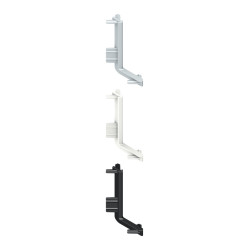 Puxador atual perfil, canto exterior p/perfil gola L Monza, plástico prata mate, A.57 mm