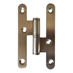 Dobradiça tipo H cantos redondos H100 para porta, inox, 100 x 57 x 2 mm, esquerda