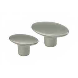 Puxador atual, cogumelo oval Sofima 659, zamak cromado mate, 1 furo, base.Ø.12 x A.19 x C.35 x L.22 mm