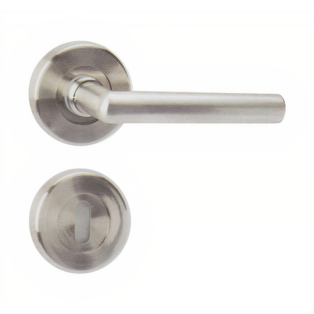 Puxador 2 espelhos redondos c/manete redonda Sofima 443, zamak cromado mate, P.50,2 x L.100 x Ø.52/15 mm