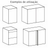 Kit/módulo inferior Alvic, melamina cinza, aglomerado estrutura 16 costa 8, A.700 x P.580 x L.1200 mm