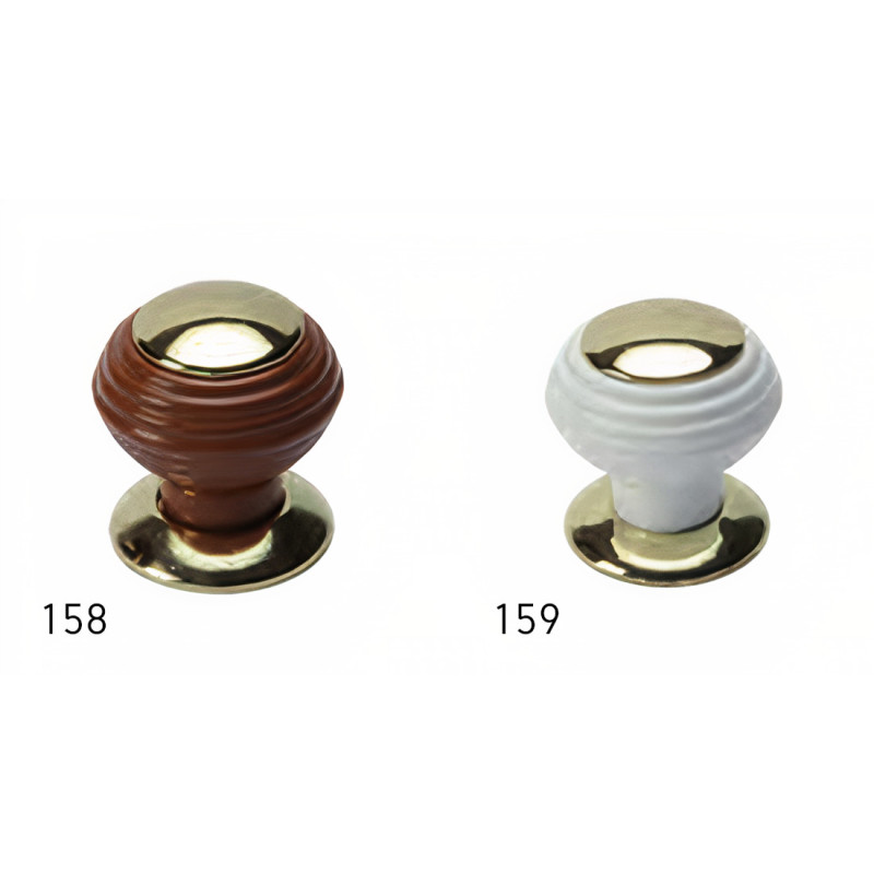 Puxador rústico, espelho cogumelo redondo Sofima 159, zamak bronze, 1 furo, Ø.30 mm