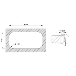Lava louça RODI SEVILLA, uma pia com escorredor reversível, inox polido, encastrar, 860 x 435, MOD.450 mm