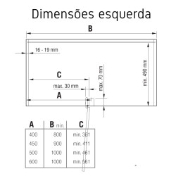 Conjunto 2 cestos direito para estrutura VAUTH-SAGEL CORNERSTONE MAXX, base branca, rail cromado, PORTA.600, MOD.1000 mm