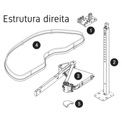 Conjunto 2 cestos direito para estrutura VAUTH-SAGEL CORNERSTONE MAXX, base branca, rail cromado, PORTA.600, MOD.1000 mm