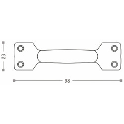 Puxador clássico, asa ponte Sofima 169, zamak bronze, C.98 x A.23 mm