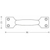 Puxador clássico, asa ponte Sofima 169, zamak bronze, C.98 x A.23 mm