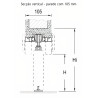 Caixilho SCRIGNO SCRIGNOtech ST3414 p/porta de correr, p/parede alvenaria EXT.105 x INT.70, L.900 x H.2020 mm