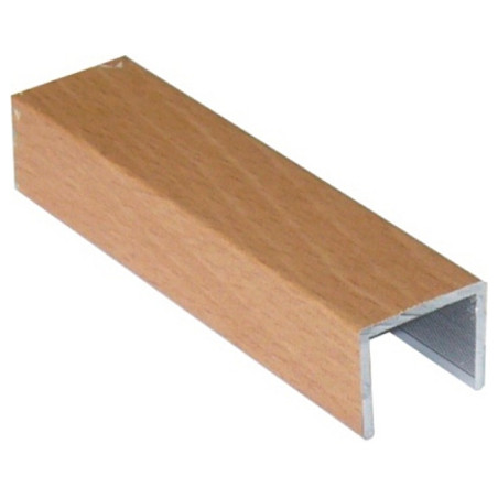 Perfil calha U 10962/14705, alumínio branco, para porta de roupeiro com 16 mm