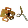 Fecho 750 com mola, zincado amarelo, roletes de nylon, C.33 x L.27,5 x A.14,5 mm