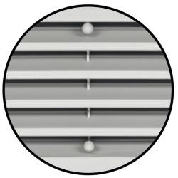 Grelha de ventilação para porta com persianas quadradas HAFELE 959.10.005, plástico cinza claro, P.23 x C.457 X A.92 mm