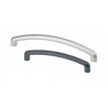 Puxador atual, asa barra redonda curva Sofima 707, zamak cromado mate, 2 furos distância 128, Ø.10 x A.29 x C.138 mm
