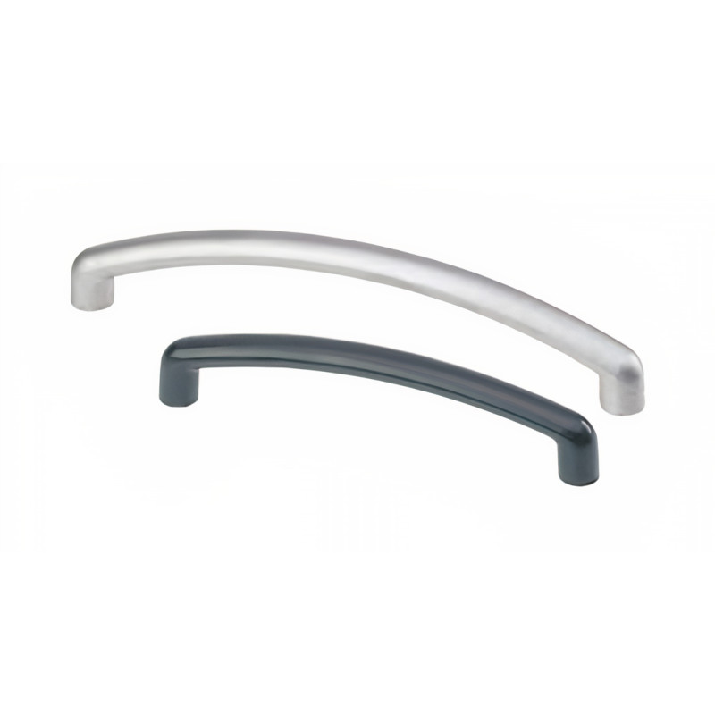 Puxador atual, asa barra redonda curva Sofima 707, zamak bronze, 2 furos distância 128, Ø.10 x A.29 x C.138 mm