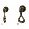 Puxador rústico, espelho redondo c/pingente Sofima 182, zamak bronze, A.65 x Ø.22 mm