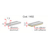 Perfil decorativo para embutir 1492 com adesivo, inox satinado, A.2,2 x L.7,2 x C.2000 mm