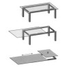 Corrediça de mesa extensível Pottker L36-1300, suporta 90 kg, A.50, C.1300 + abertura de 750 mm