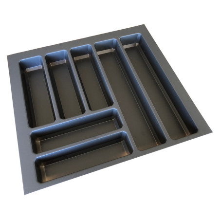 Porta talheres p/gaveta VISIO KO 600, plástico antracite, A.52 x L.485-530 x P.445-480, MOD.600 mm