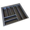 Porta talheres p/gaveta VISIO KO 600, plástico antracite, A.52 x L.485-530 x P.445-480, MOD.600 mm