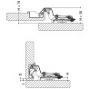 Dobradiça curva 17 com clic DANCO F50080/92C44 WS, braço em aço niquelado, copo Ø.35 furação 48 mm sem mola, abertura 110º