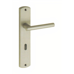 Puxador espelho alto rectangular c/manete redonda Sofima 814, latão cro. mate, Ø.14 x P.57 x L.41/108 x A.218 mm (ent. ch. yale)